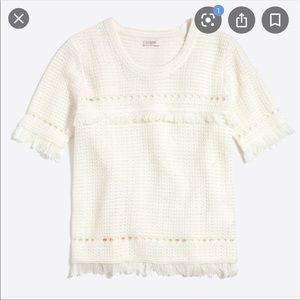 J. Crew Short Sleeve Fringe Sweater